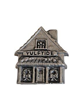 Carson Pewter Christmas House Bakery Reversible YULETIDE Advent Candle Holder